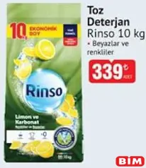 RİNSO TOZ DETERJAN 10 KG fiyat ve kampanya bilgisi